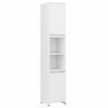 Modernes 3-teiliges Badezimmer-Set aus Holzwerkstoff in Weiß mit Spiegel- und Hochschrank, ideal für kleine Bäder