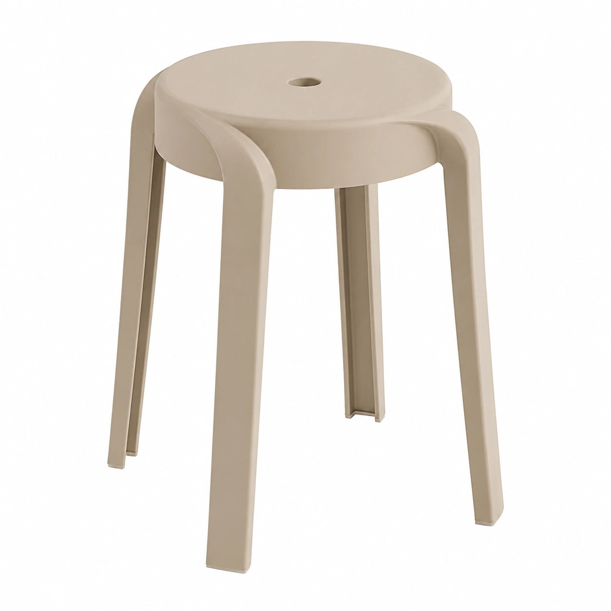 Stapelbare Sitzhocker Set Beige – Platzsparend für Küche, Wohnzimmer und Garten
