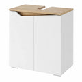 Vicco Marelle Unterschrank Weiß/Artisan, 60x57,5 cm, 2 Türen, Siphonausschnitt für Waschtisch