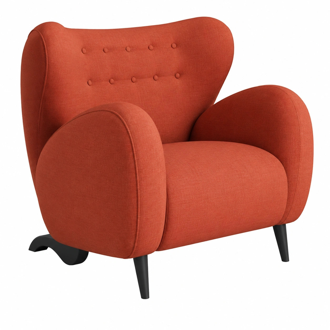 Bequemer Polstersessel für Wohnzimmer und Schlafzimmer, hoher Rücken, orange