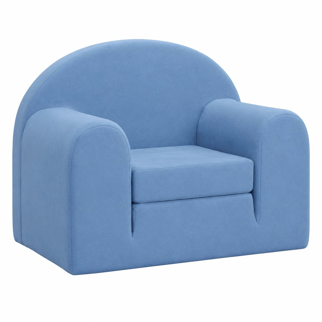 Kindersofa mit Schlaffunktion, 2-in-1 Schlafsofa für Kinder, Abnehmbarer Bezug, Weiches Plüsch, Blau