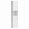 SoBuy Bad-Hochschrank, schmal, weiß, feuchtigkeitsbeständig, mit verstellbaren Regalen, 30x170x30cm