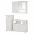 Vicco Badezimmermöbel-Set Riad, Weiß, 60 cm - inkl. Waschtischunterschrank, Spiegelschrank und Midischrank