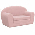 Gemütliches Kinder-Schlafsofa 2-Sitzer mit abnehmbarem Bezug, Plüsch, Rosa