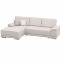 CAVADORE Ecksofa Corianne mit Schlaf- und Relaxfunktion, Kunstleder in Weiß