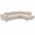 Modernes Ecksofa mit Schlaffunktion und Stauraum - Stoff Monolith - Verstellbare Kopfstützen - Schlafsofa mit Bettkasten - Rechtes Design