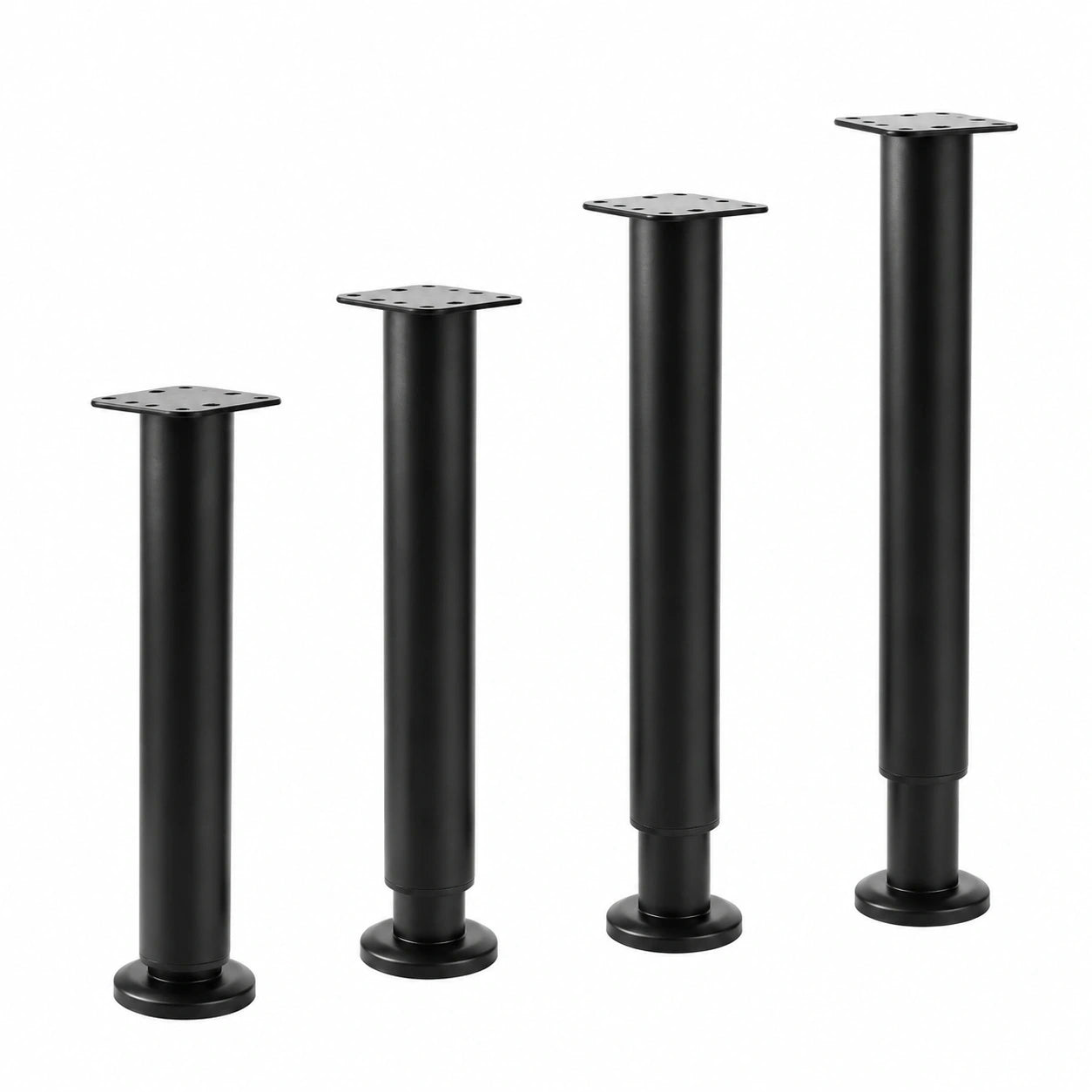 SHUESS Justierbare Möbelfüße Set 25-42 cm, Metall Schwarz, inklusive Schrauben, Ideal für Sofa, Bett, Schrank und TV-Möbel