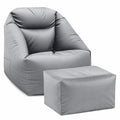 Lumaland Aufblasbares Lounge-Set: Sessel mit Outdoor-Hocker, Wasserfest & Waschbar, Belastbar bis 150 kg
