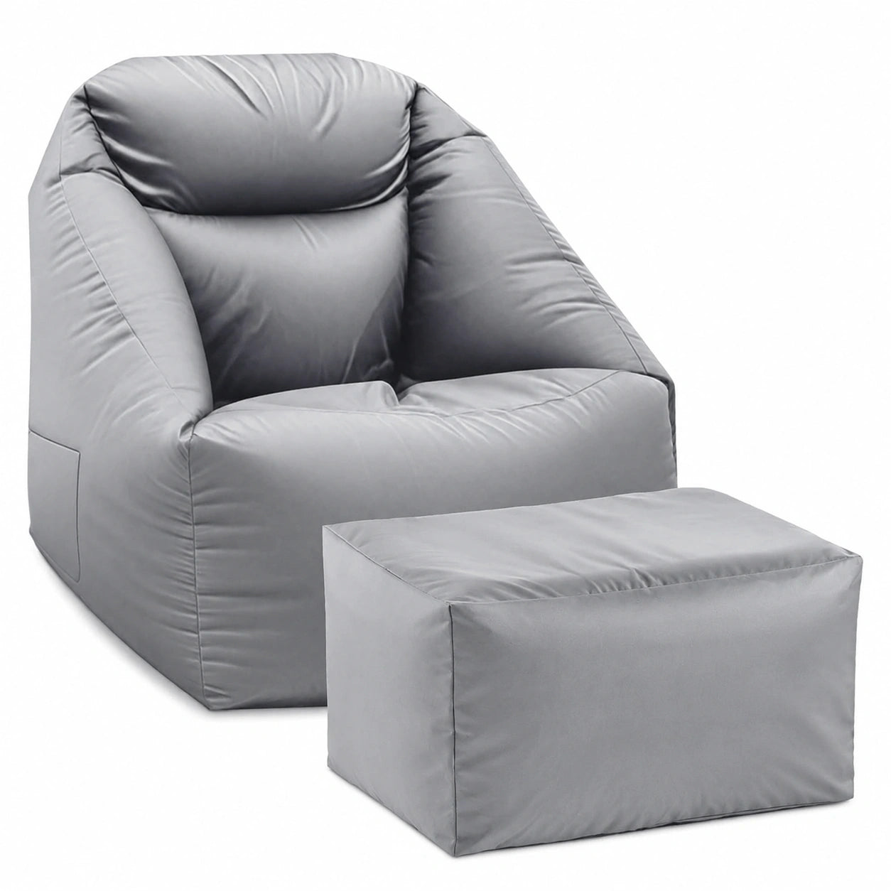 Lumaland Aufblasbares Lounge-Set: Sessel mit Outdoor-Hocker, Wasserfest & Waschbar, Belastbar bis 150 kg