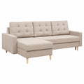Ecksofa Mebligo mit Schlaffunktion und Stauraum, 223x88x140 cm, Beige, Flexibel rechts oder links montierbar