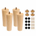 4er Set Massivholz Tischbeine 12cm, Kegelförmige Möbelbeine mit Montagezubehör für Sofa, Bett, Schrank und Couch
