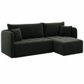 Ecksofa Santo mit Bettkasten und Schlaffunktion in Graphit Velourstoff