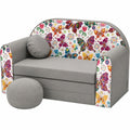 TUPPI Klappsofa für Kinder mit Bettfunktion und Kissen, 168x98cm Spielsofa, inkl. Fußstütze