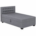 Grau Boxspringbett Olaf 80x200 cm mit Schaumstoffmatratze und Bettkasten