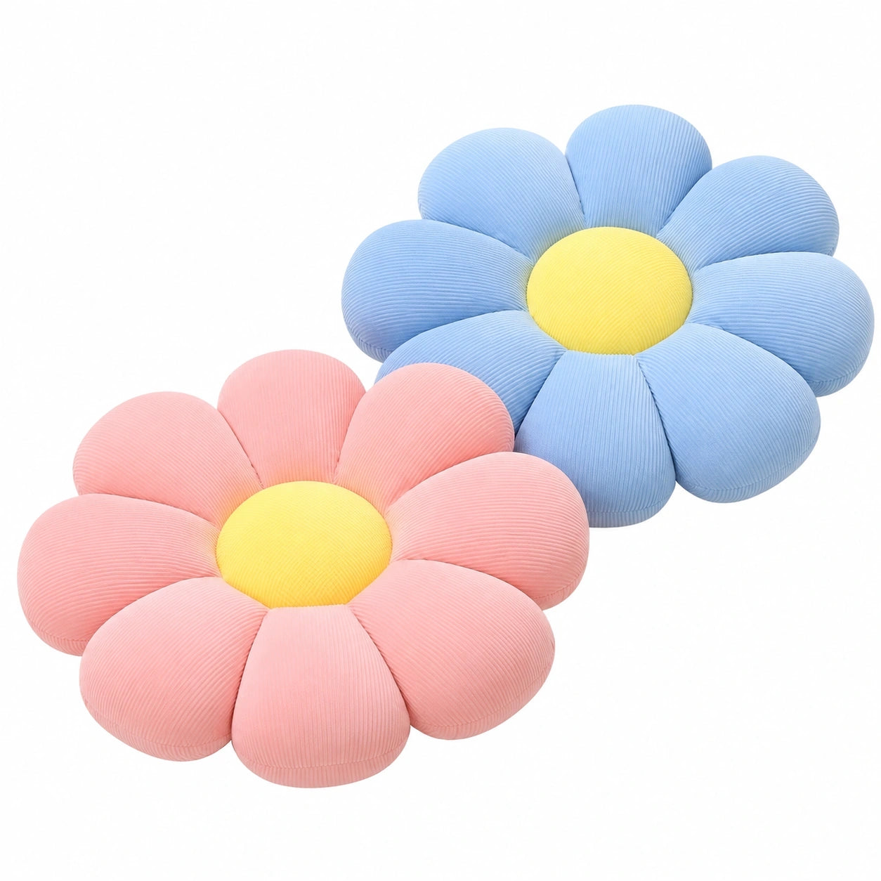Blumen-Kissen Set 2-teilig, Weiche Sitz- und Dekokissen für Schlafzimmer und Wohnzimmer