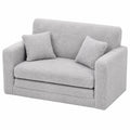 Individuell gestaltbares Kindersofa mit Namen, Schlafsofa und Sessel für Kinderzimmer, 92x40x60 cm, in Boucle Grau