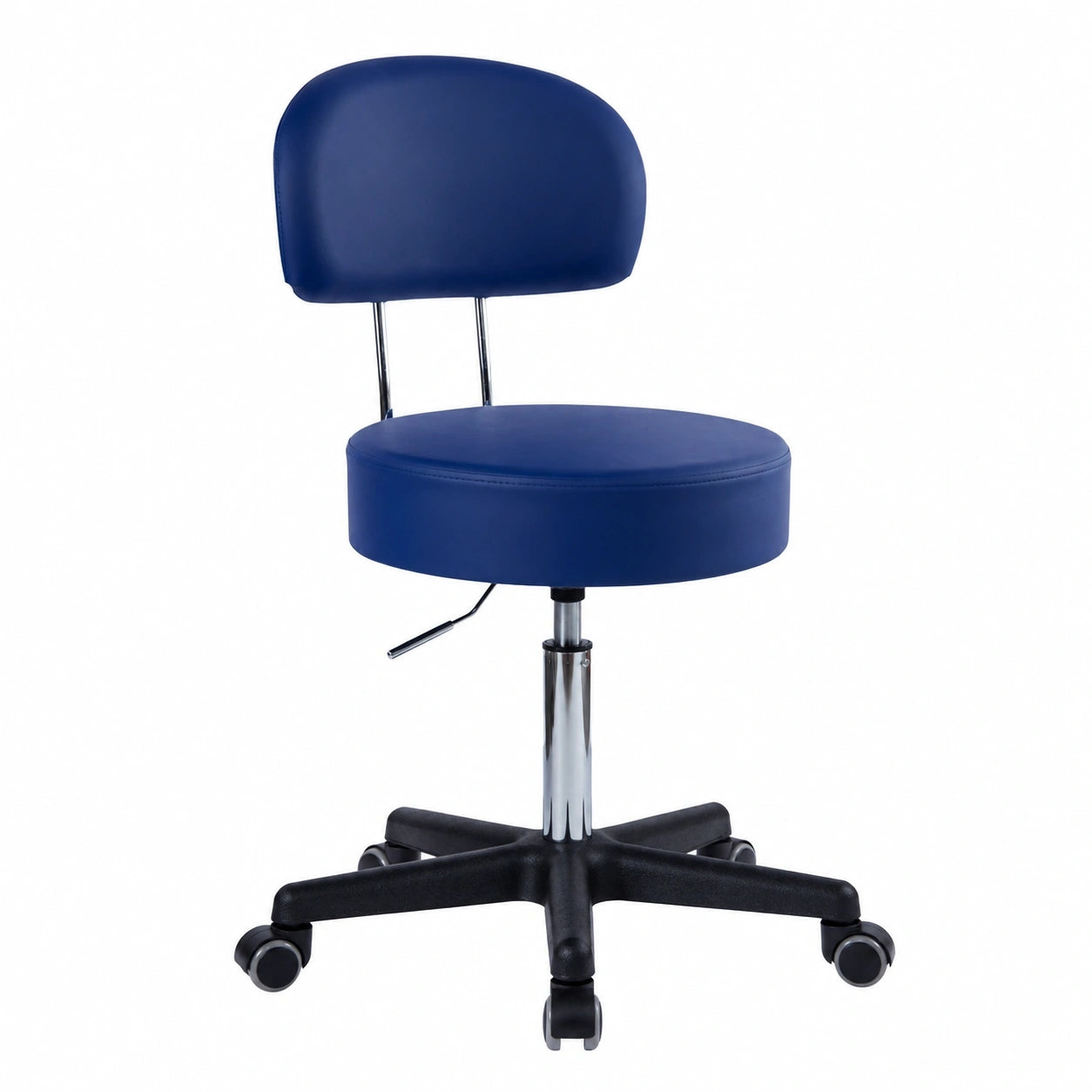 Ergonomischer Rollhocker Squash mit Rückenlehne, Höhenverstellbar, Blau