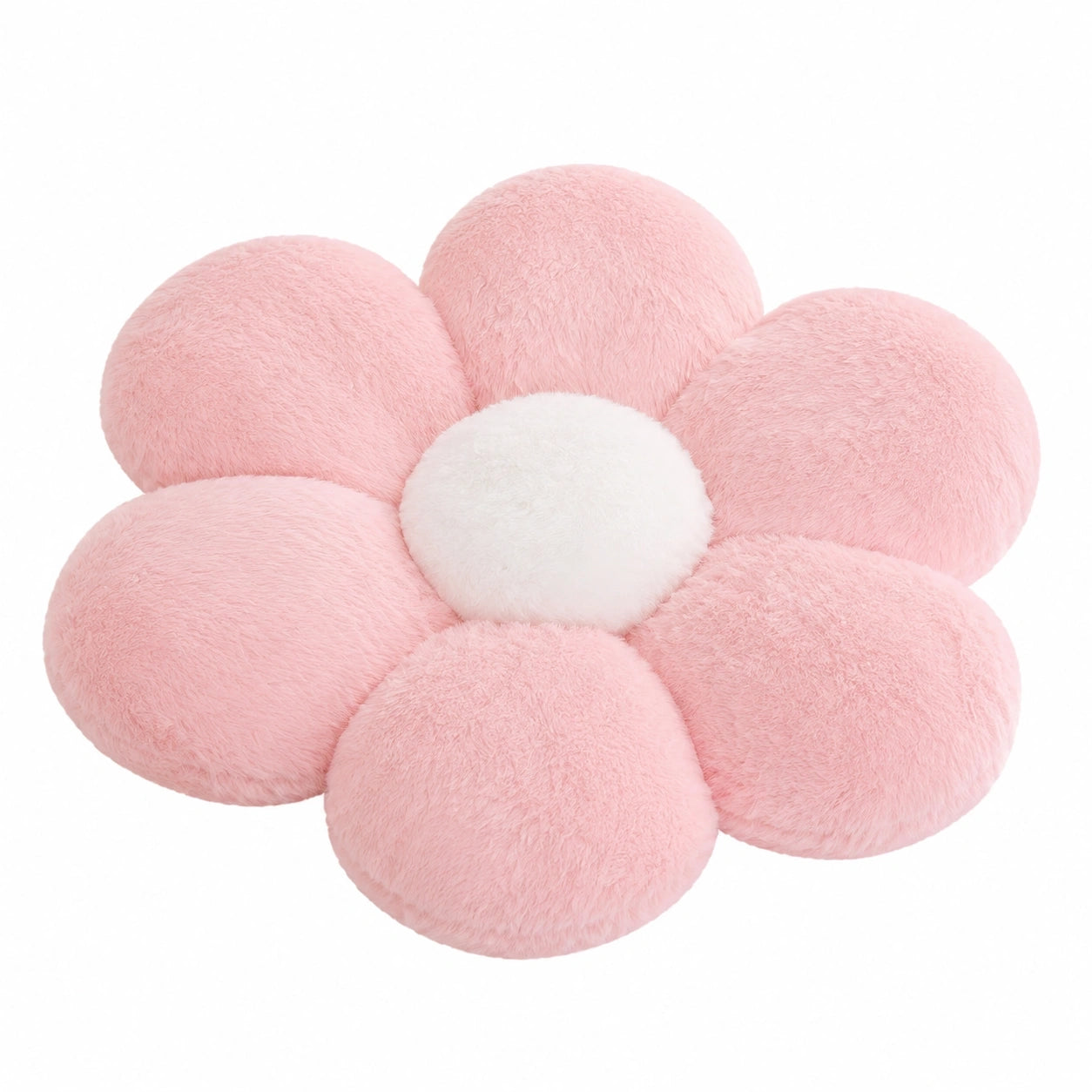 LANFIRE Blumenförmiges Plüschkissen - Dekoratives Sitz- und Bodenkissen in Rosa, 60CM