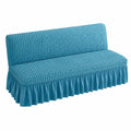 Stretch Sofabezug ohne Armlehnen, rutschfest und waschbar, für 3-Sitzer Schlafsofa, Blau, 190-210 cm