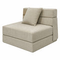 Klappbarer Schlafsessel 100 x 190 cm mit Memory-Schaum, Gästebett Sofa, waschbar, Beige