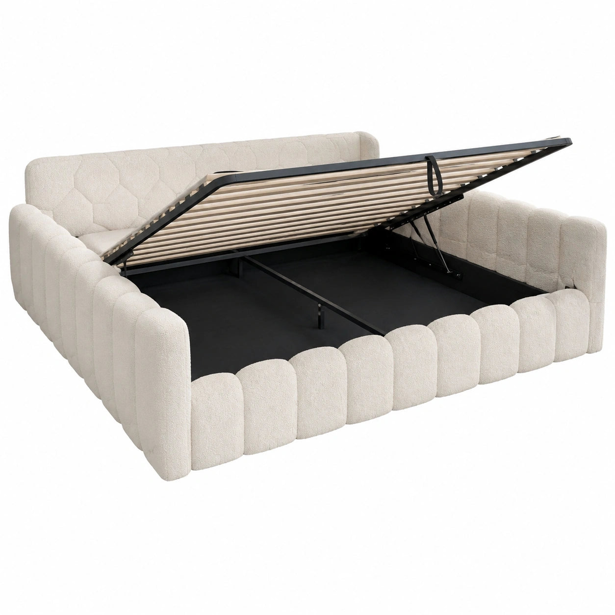 Modernes Schlafsofa 140x200 mit Stauraum und LED, USB-Anschluss, Samtbezug, ohne Matratze