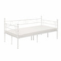 Elegantes Metall-Tagesbett mit Lattenrost für 90x190 cm Matratze, Weiß